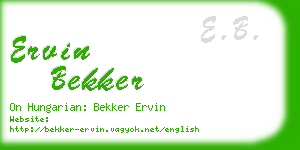 ervin bekker business card